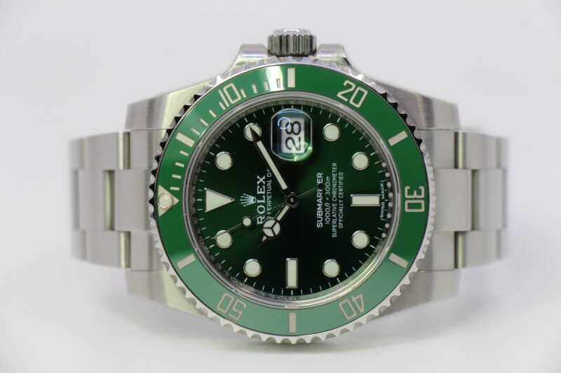 ROLEX SUBMARINER DATE 116610LV "HULK" NEW CARD - LIKE NEW