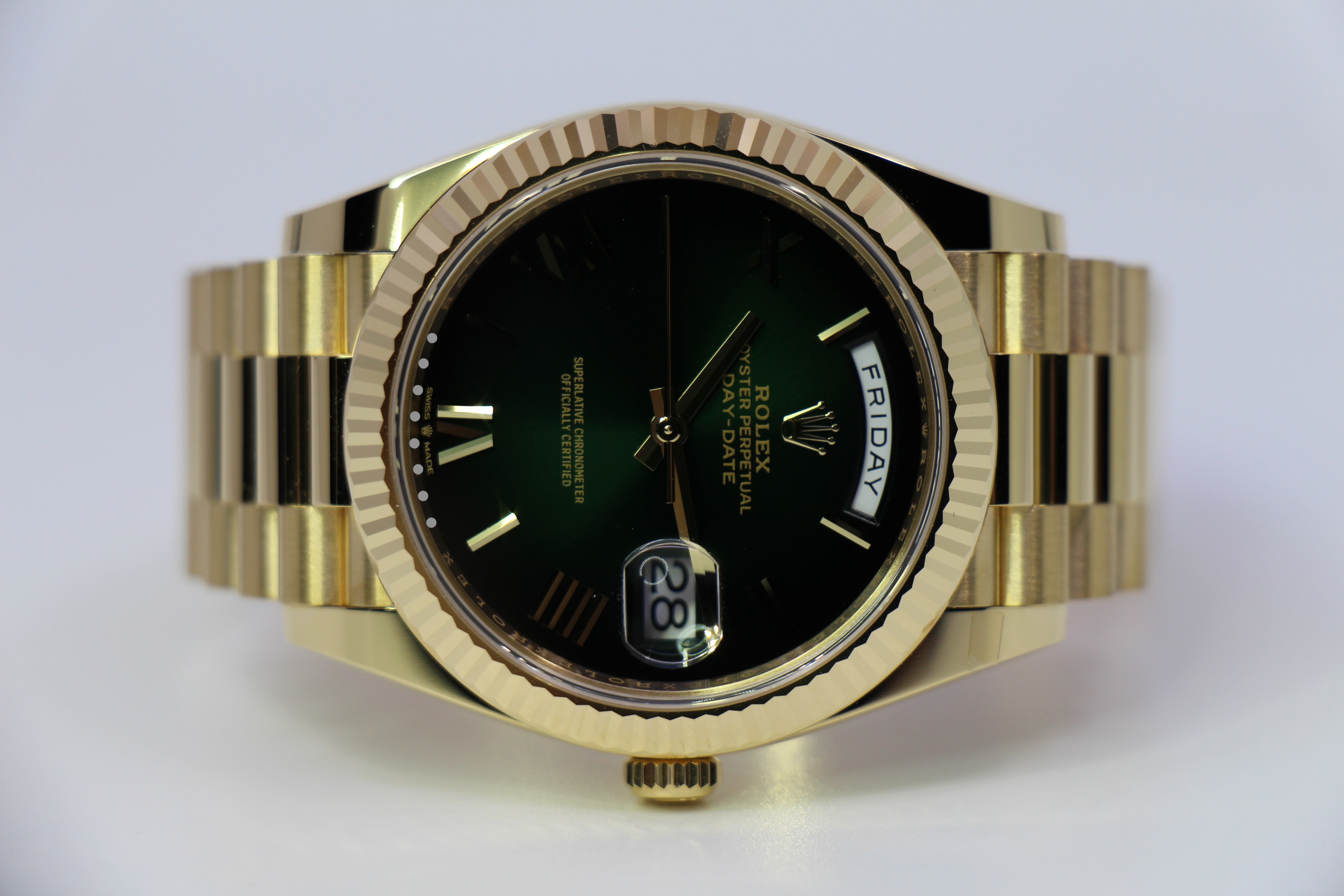 ROLEX DAY-DATE 228238 GREEN OMBRÉ - NEW 12/2024 - Billede 4