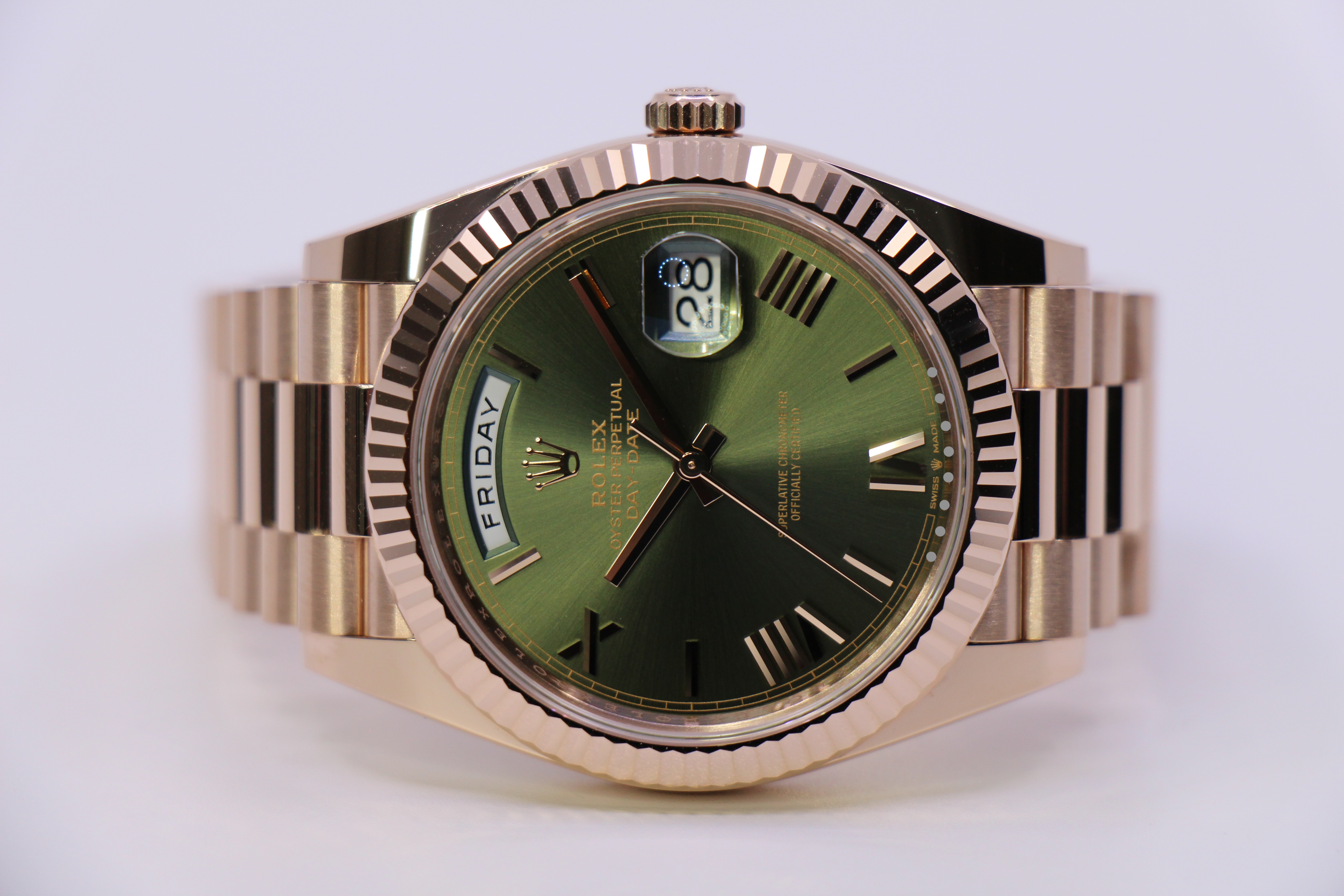 ROLEX DAY-DATE 40MM 228235 OLIVE GREEN - LIKE NEW