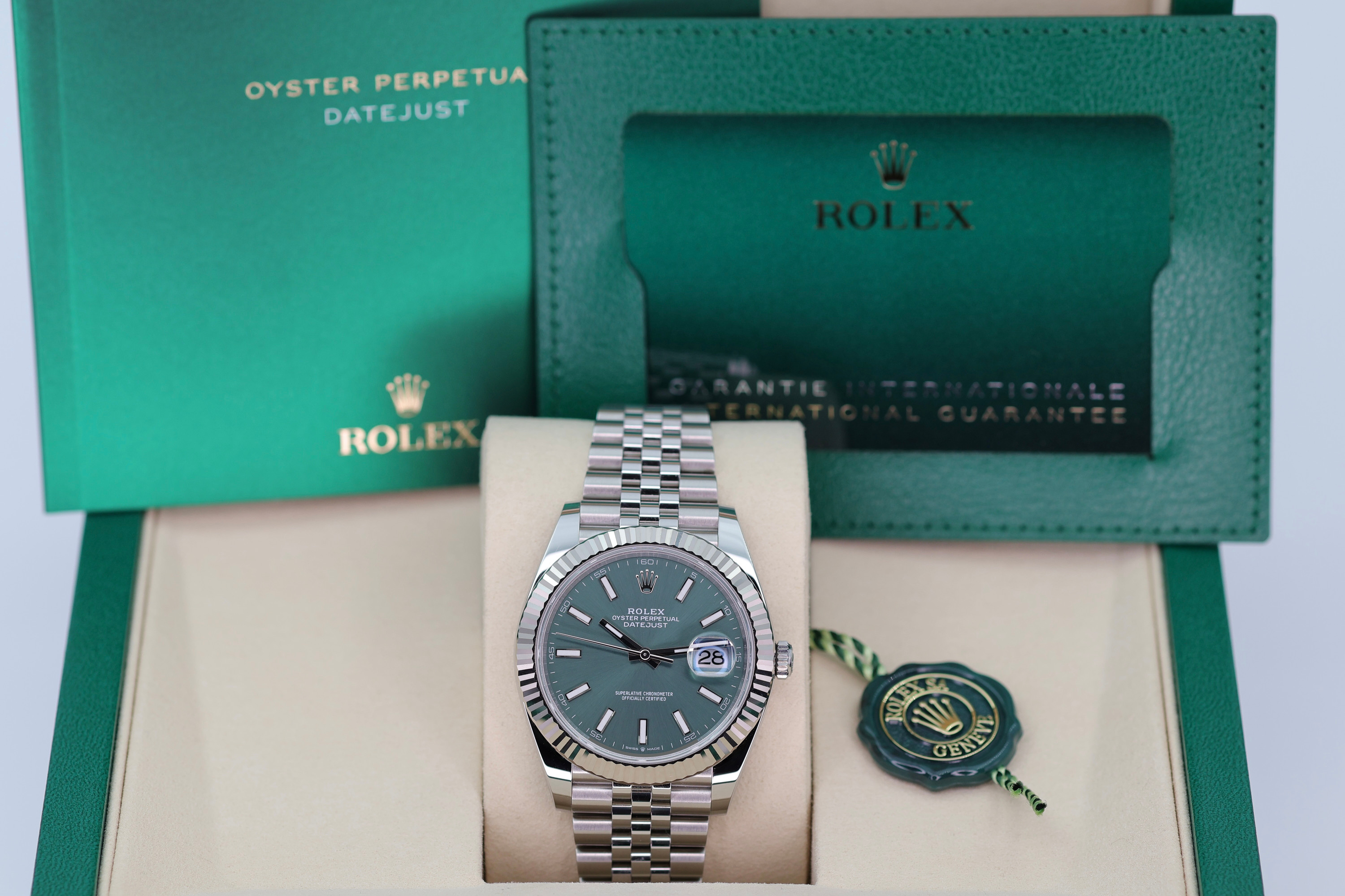 ROLEX DATEJUST 41MM 126334 MINT GREEN - LIKE NEW 09/2026 - Billede 5