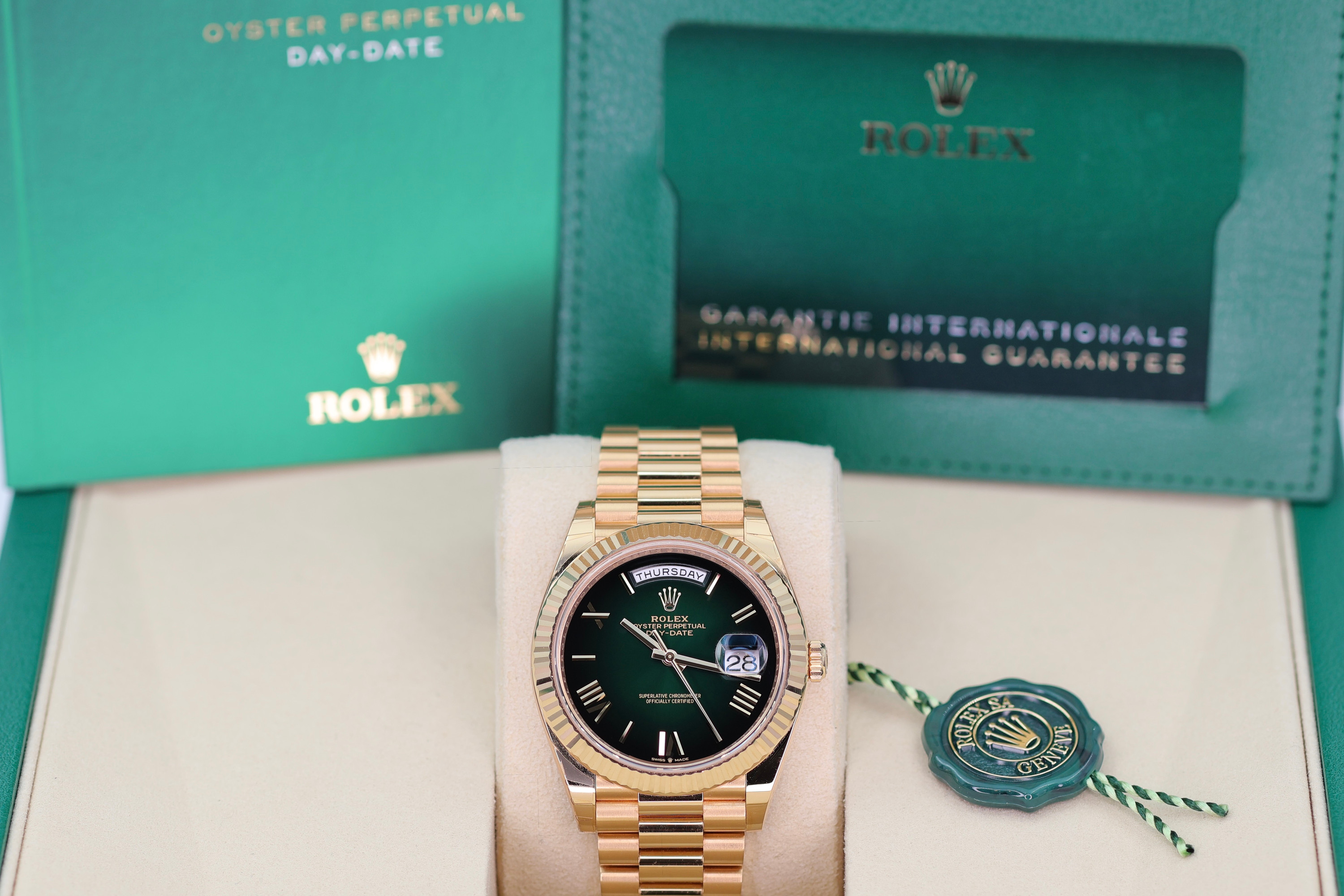 ROLEX DAY-DATE 40 228238 GREEN OMBRÉ - Billede 5
